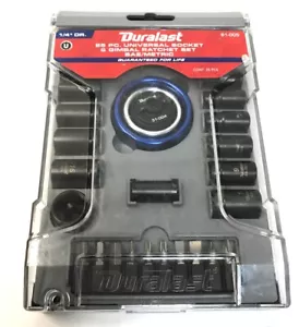 DURALAST 1/4in Drive Gimbal Ratchet/Socket UNIVERSAL SAE/METRIC Tool Set 25 Pc - Picture 1 of 10