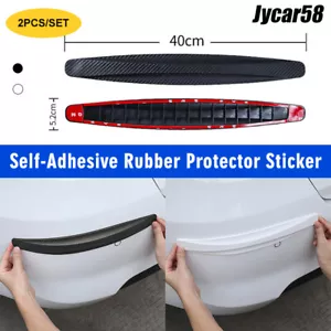 Car Front Rear Corner Bumper Guard Protector Anti-collision Strip Carbon Fiber - Picture 1 of 21