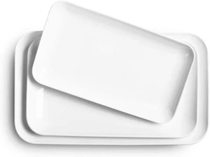 Large Serving Platter Set of 3 Large Serving Tray White Serving Trays for Party - Picture 1 of 13