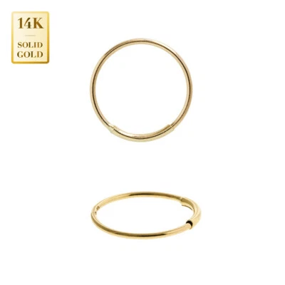 Piercing de cartílago labio ceja anillo aro nariz liso oro macizo 14K REAL calibre 22 Foto 1 de 4