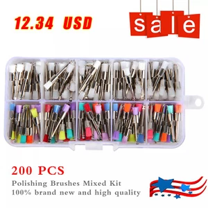 200 PIEZAS Dental Nylon Pulido Pestillo Plano Pulidora Prophy Cepillo Mezcla Desechable - Imagen 1 de 16