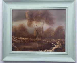 R.Fisher 83 Water Hole Framed Painting - Foto 1 di 3