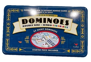 Dominoes Double Nine 55 Shiny Jumbo Color-Dot - Used - Complete by Cardinal - Picture 1 of 7