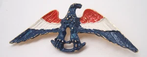 VINTAGE ROT WEISS & BLAU ADLER ANSTECKNADEL GOLDFARBEN PATRIOTISCH - Bild 1 von 3