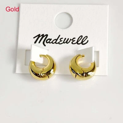 Pendientes de aro Madewell Huggie de 14 mm regalo elegantes mujeres fiesta vacaciones joyería 2 colores Foto 1 de 4