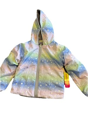 Penelope Mack NUEVA Chaqueta con Capucha 4T MULTICOLOR PASTEL PUFFER 1053 Niña Foto 1 de 4