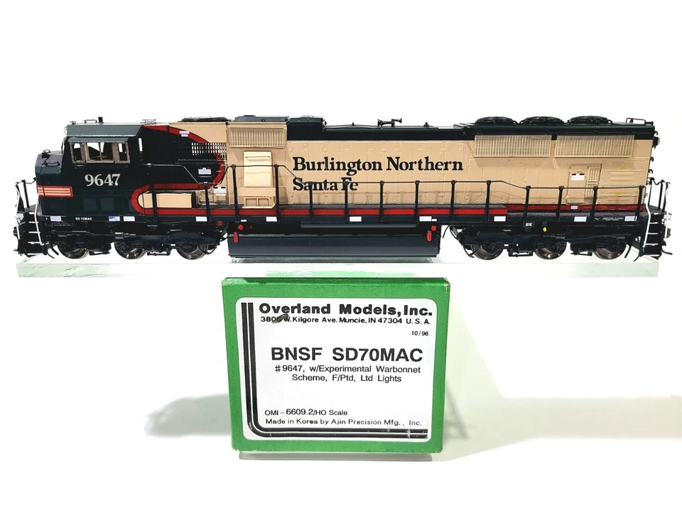 Overland OMI BNSF SD70MAC Burlington Northern Santa Fe #9647 HO Brass #6609.2 - Image 1 of 4