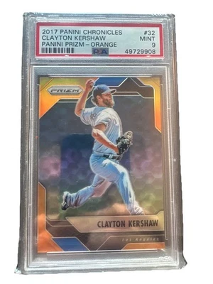 2017 Panini Chronicles Prizm #32 Orange Prizm /399 Kershaw PSA 9 - Image 1 of 3