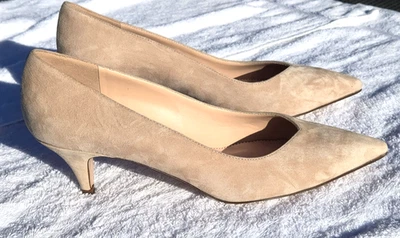 J. Crew  Shoes Beige Suede Leather Kitten Heels Pumps  NEW SIZE 11 - Image 1 of 4