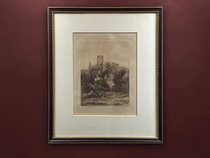 Antike Victoria S Hine Ansicht der West St Albans Kathedrale Gravur Radierung 1873 - Bild 1 von 4