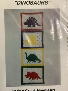 Spring Creek NeedleArt DINOSAURS Wall Hanging Needlepoint Applique Pattern - Picture 1 of 4