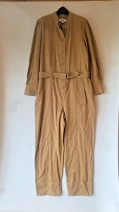 NEW Reiss Wide Leg Utility Jumpsuit Camel Sz UK 14 - Picture 1 of 8