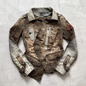 Punk Napoleon Military Jacket Girl Faded Hysteric Glamour Tattoo Galliano Vibe - Picture 1 of 18