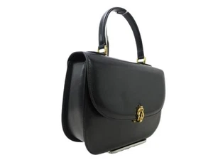 Gucci Handbag Old Gucci Top Handle 000 109 0168 Black Calf Leather Women's - Picture 1 of 9