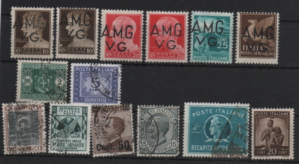 Italia Lote de Sellos Usados Sobreimpresos Gobierno Militar Aliado Venezie Guilia Foto 1 de 1
