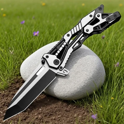 Mechanische Klappmesser Edelstahl Taschenmesser Outdoor EDC Messer Faltmesser - Bild 1 von 4