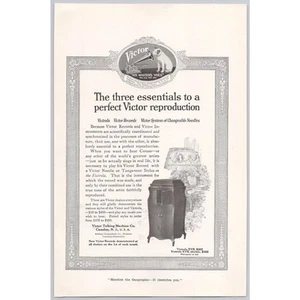 1918 Victor Victrola Talking Machine Co Vintage Print Ad Records His Masters Voice - Bild 1 von 1