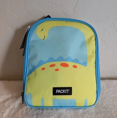 NWT PackIt Dinosaur Lunch Box | Blue Yellow | Freezable EcoFreeze - Image 1 of 4