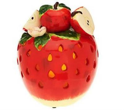 Mesa Cocina Manzana Fruta Decoración Luminaria con Vela Sin Llama y Temporizador Foto 1 de 3