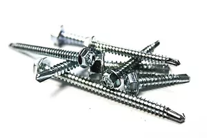 (100) 12x3/4 Unslotted Hex Head Self-Drilling Sheet Metal Screws - Zinc - Bild 1 von 1