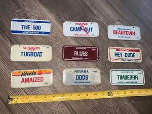 9 Vintage 1989 Mini License Plates Cereal State Bike IN ME MA MS MO MT NE NV NH - Picture 1 of 5