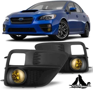 Pair Yellow Lens Fog Lights For 2015-2017 Subaru WRX STI Bumper Lamps Wiring Kit - Picture 1 of 10