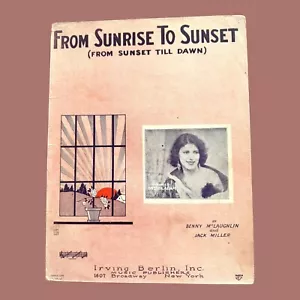 1929 Dall'alba al tramonto dal sole all'alba spartiti vintage Sylvia Adam - Foto 1 di 4