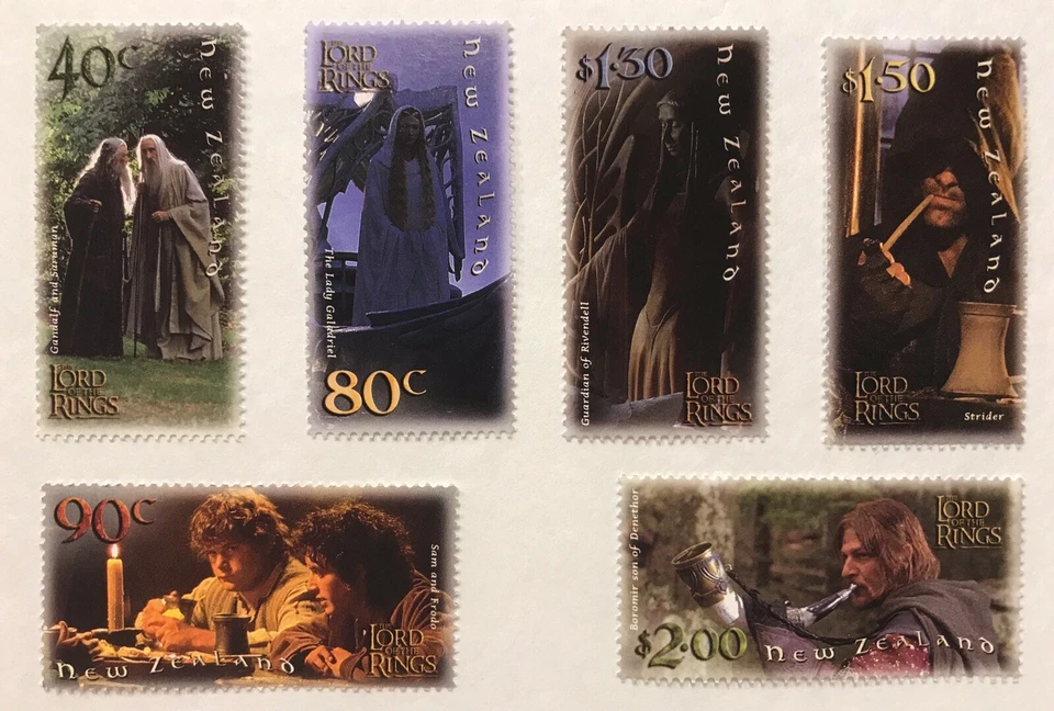 NUEVA ZELANDA SEÑOR DE LOS ANILLOS COMPAÑERISMO DEL ANILLO CONJUNTO DE SELLOS 6V 2001 MNH Foto 1 de 1