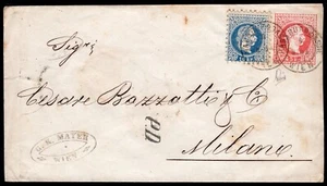 461 - Österreich - 1871 - 10 Kreuzer auf Ganzsache von Wien nach Mailand - Foto 1 di 2