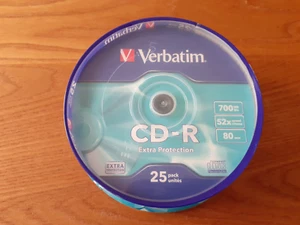 Verbatim CD-R 52x Speed 700mb 80 min - 25 Pack Spindle - New & Sealed - Picture 1 of 4
