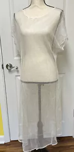 womens XL sexy White swimsuit cover up dress swimwear Cover - Picture 1 of 6