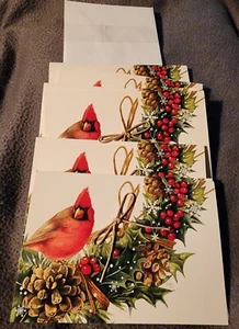marjolein bastin christmas cards Cardinal Holly Raffia Glitter 10 Count - Bild 1 von 5