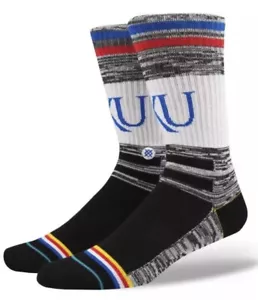 STANCE University Kansas Jayhawks Varsity Black Grey Crew Socks NEW Mens L 9-12 - Picture 1 of 3