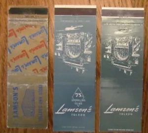 DEPARTMENT STORE MATCHBOOK COVERS: LAMSON'S (TOLEDO, OHIO) (3 DIFFERENT) -G23 - Picture 1 of 1