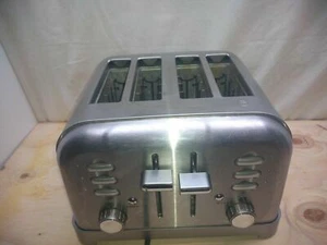Cuisinart 4 Slice Toaster Stainless Bagel Reheat Cancel Variable Browning - Picture 1 of 8