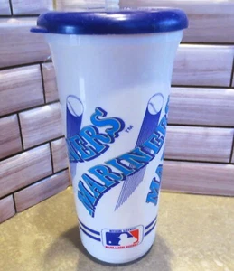 VTG Seattle Mariners Whirley Water Bottle Tumbler w/Straw 32 oz Kingdome RARE - Picture 1 of 8