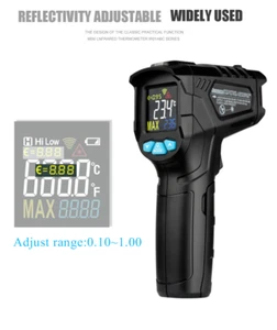 MESTEK Infrared Thermometer -50~380C Digital Humidity Meter Hygrometer 12 Point - Foto 1 di 3