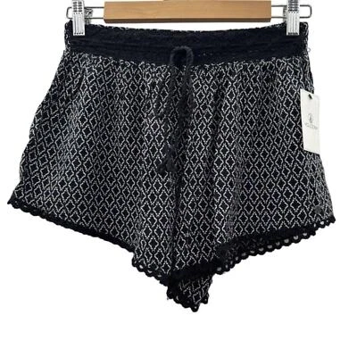 Volcom Black & White Simple Things Jacquard Soft Knit Shorts Size S - Image 1 of 4