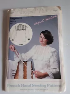 Margaret Pierce French Hand Sewing Blouse Pattern MP105 Elegant Heirloom 6-16 - Picture 1 of 11