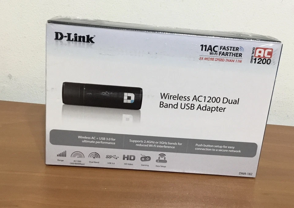 D-link Wireless AC1200 Dual Band USB Adapter new Sealed - Image 1 of 4
