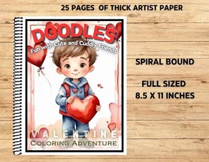 Valentine Doodles - spiralgebundenes Malbuch auf dickem Künstlerpapier #09 - Bild 1 von 3