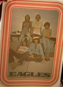 EAGLES GROUP SHOT 1970's VINTAGE ROCK & ROLL IRON ON TRANSFER B-17 -NICE! - Picture 1 of 2