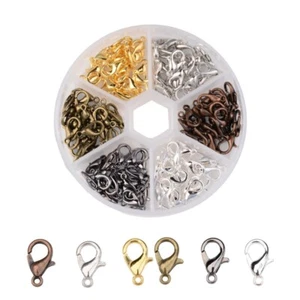 120 Pcs Set Lobster Claw / Trigger Clasps - 12mm x 7mm, 6 colors, 20pcs/color - Picture 1 of 4
