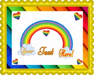 Rainbow Theme - Edible Cake Topper or Cupcake Topper - Picture 1 of 15