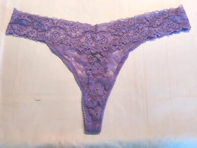 Tanga de pierna alta de encaje elástico TALLA MORADA mediana/grande entrepierna de algodón nueva sin etiquetas Foto 1 de 3