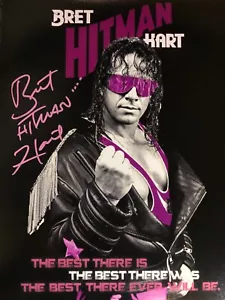 Bret Hart Autographed 11x14 Photo with Free Hitman shades! - Picture 1 of 3