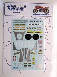 Blue Stuff Decal Sheet 1:12 Scale Ducati 900 NCR Racer suit Tamiya Kit # 14022 - Picture 1 of 9