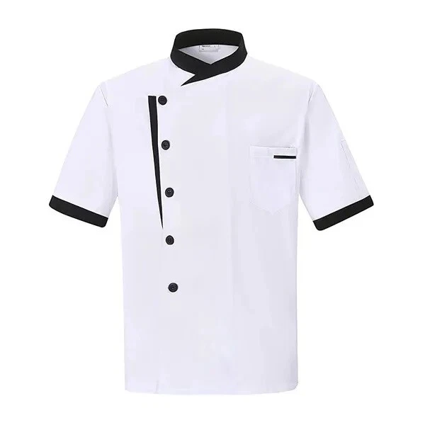 Chef Coat Short Sleeve Jacket for Kitchen Restaurant Hotel Bakery Uniform - Image 1 of 1