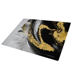 Schwarz Gold Weiß Marmor Glas Schneidebrett Küche Arbeitsplatte Sparer - Bild 1 von 4