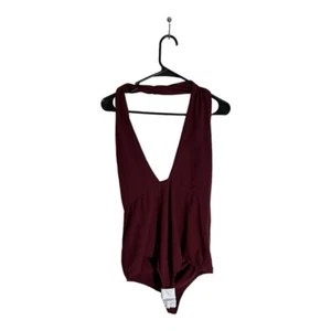 Traje de cuerpo Express para mujer talla XL granate sin mangas cuello en V cierre a presión - Imagen 1 de 7